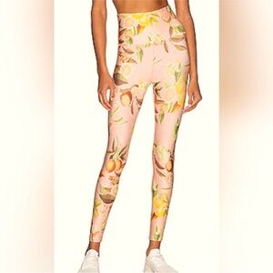 Beyond Yoga Lemons Print High-Waisted Midi Leggings